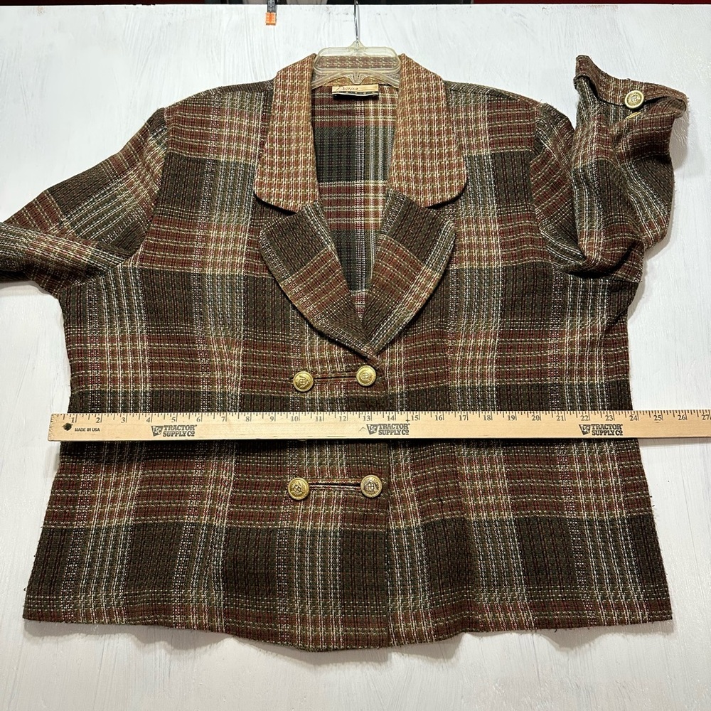 Plaid Double-Breasted Women's Jacket - Picture 6 of 9